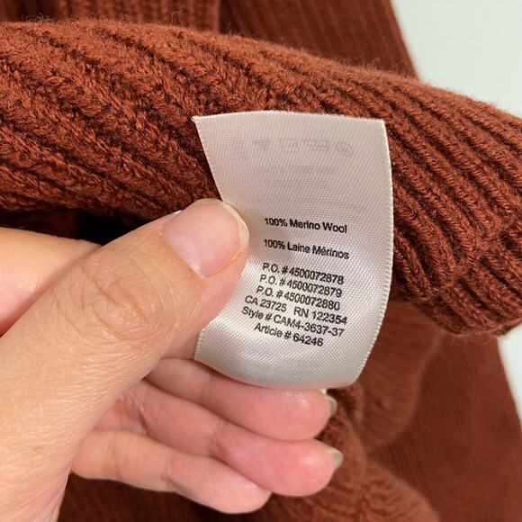 Wilfred Aritzia Women's Brown Jonnie Ruffle Hem Sweater Size M - Picture 7 of 9